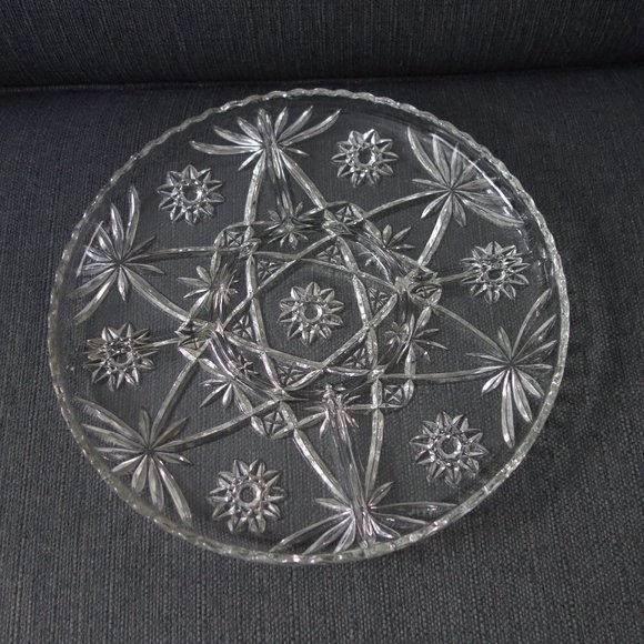 Vintage Glass Chip and Dip Plate - Picture 1 of 7